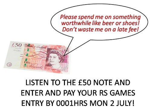 More information on RS GAMES ENTRY DISCOUNT ENDS SOON!