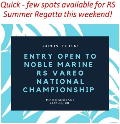 More information on Quick - few spots left for RS Summer Regatta this weekend!
